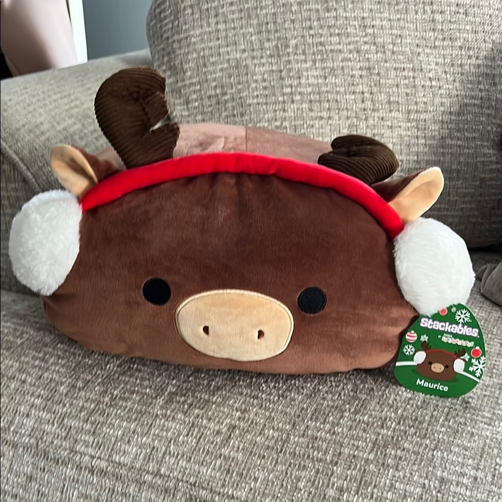 Squishmallows Brown and Red Reindeer Stuffed Animal
